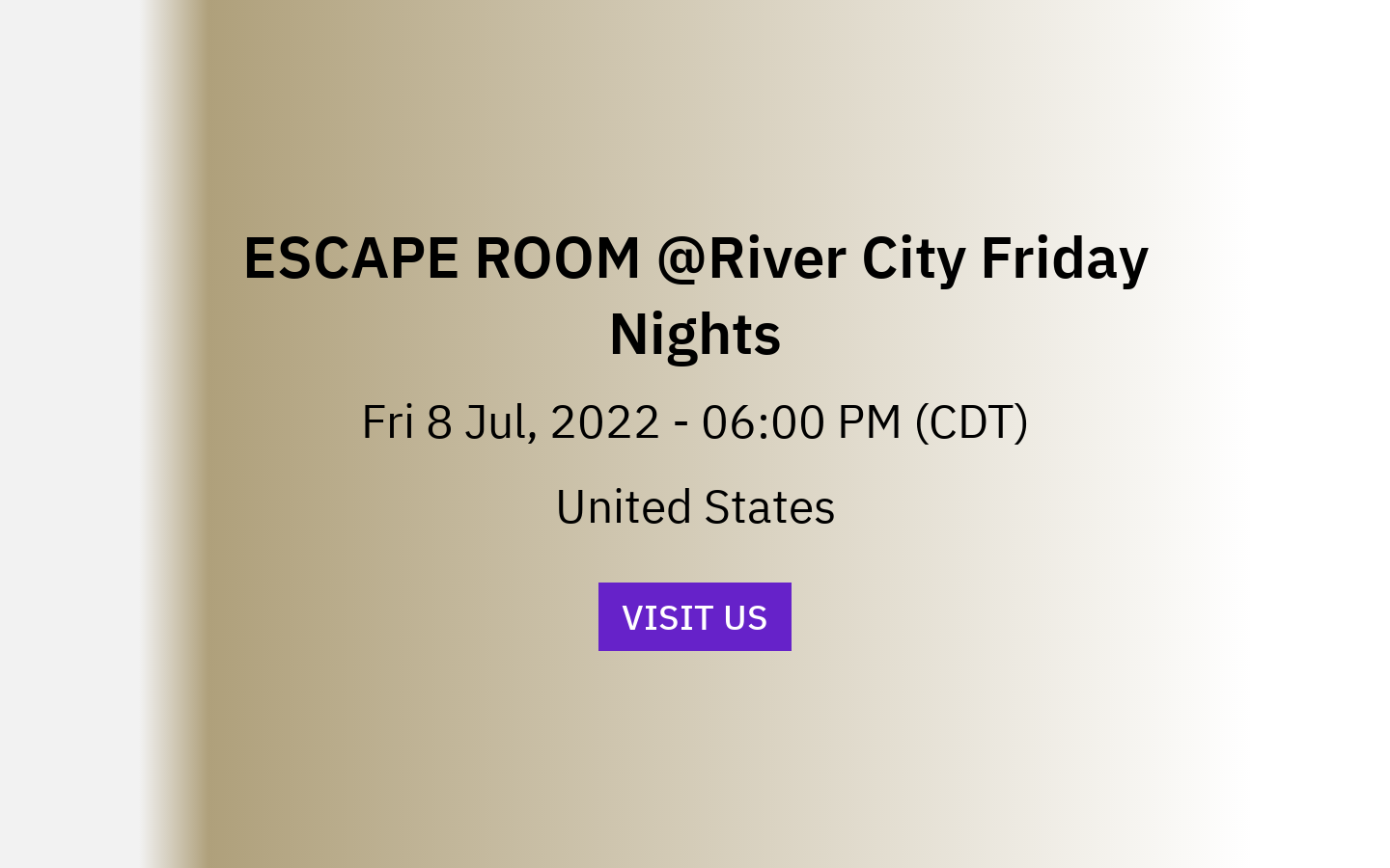 ESCAPE ROOM River City Friday Nights